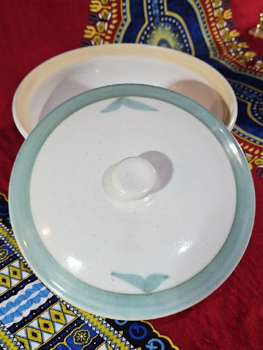 Vintage VAUN Handcrafted Studio Pottery Stoneware Lidded Casserole Dish - Signed